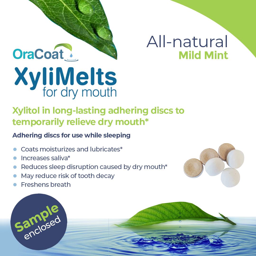 Oracoat Xylimelts Oral adhering Discs, Mild Mint, 40 Count, Pack of 2